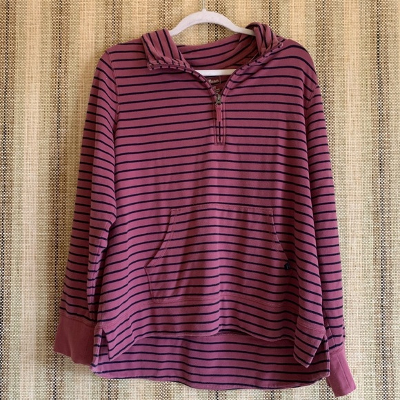 L.L. Bean Tops - L.L. Bean Top Shirt Pullover Cotton Women Size XL P Strip Pink Outdoor